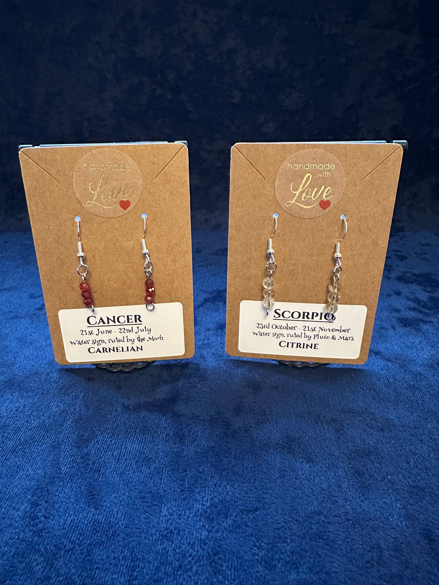 Earrings - Birthstone and Zodiac with GEMSTONES