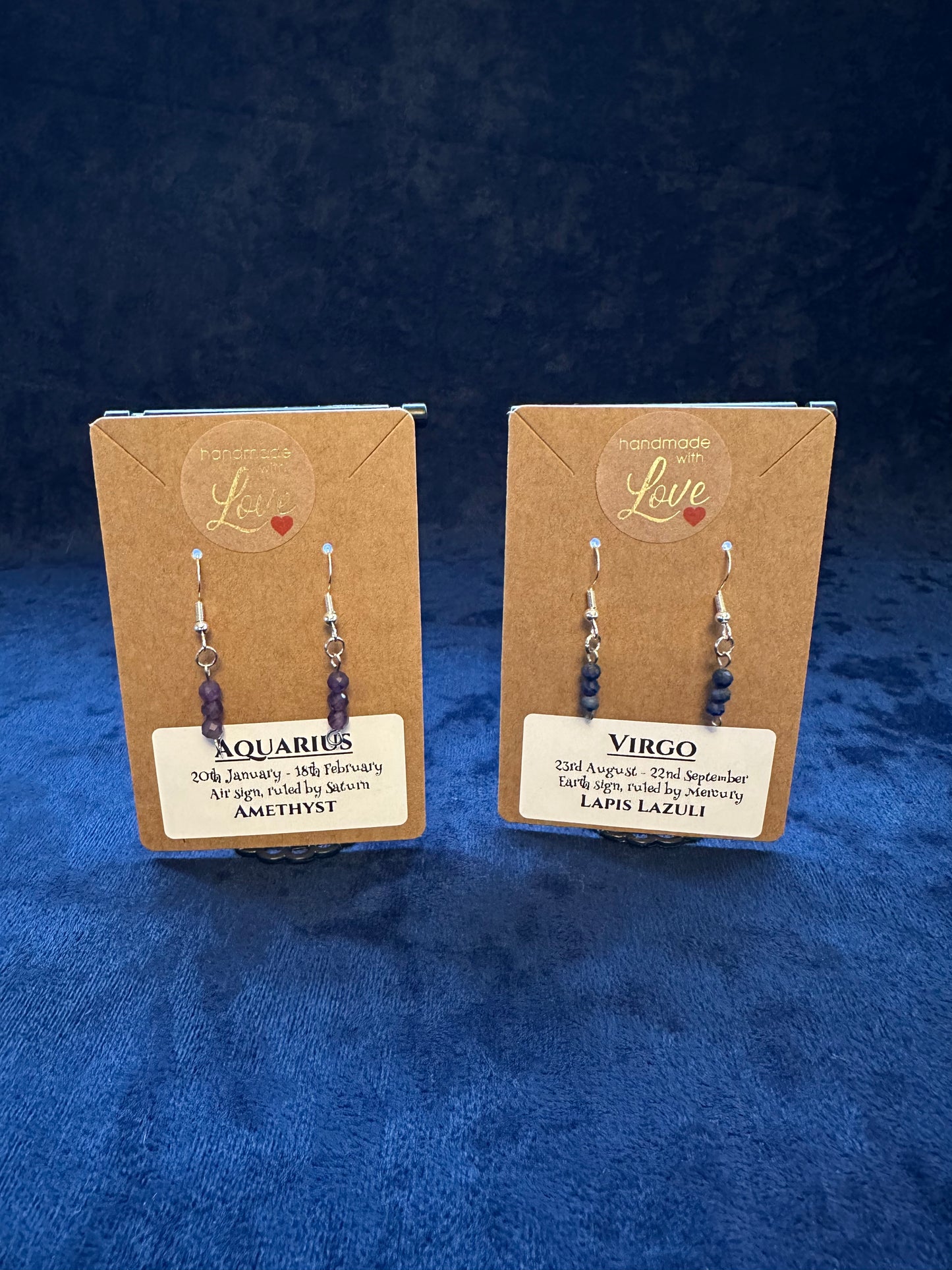 Earrings - Birthstone and Zodiac with GEMSTONES