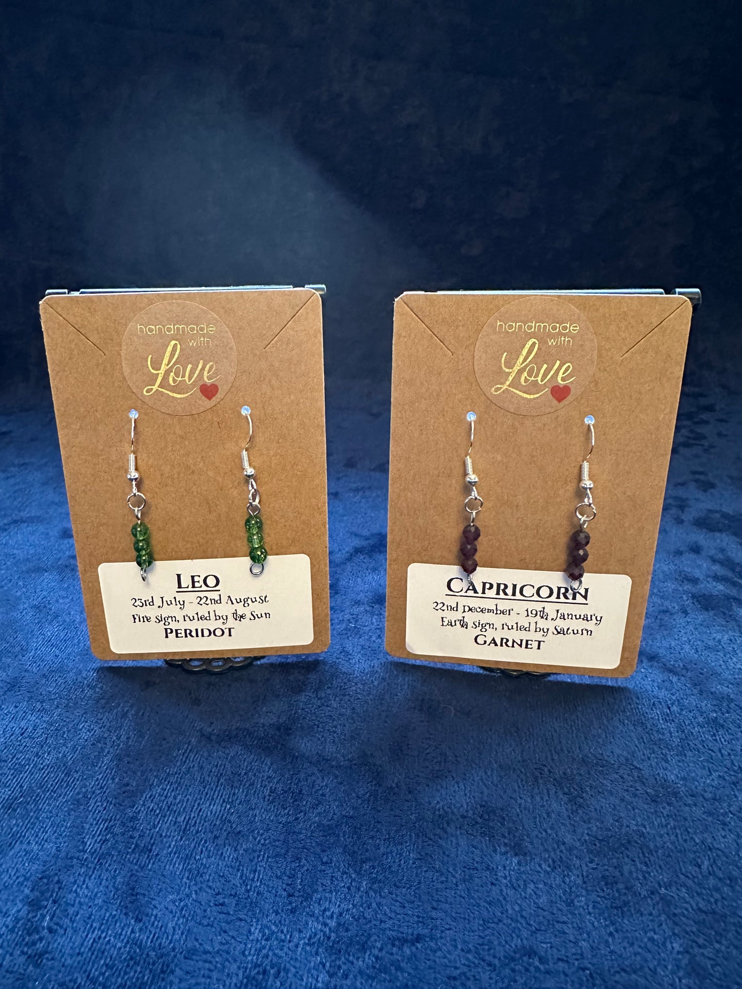 Earrings - Birthstone and Zodiac with GEMSTONES