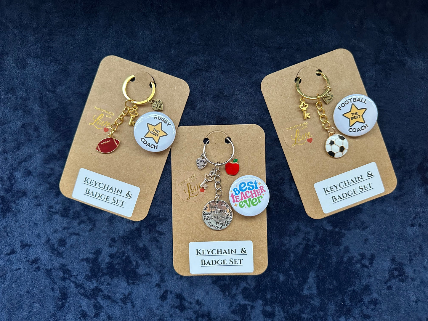 Badge and Keychain Gift Set - Best Teacher / Sports Coach