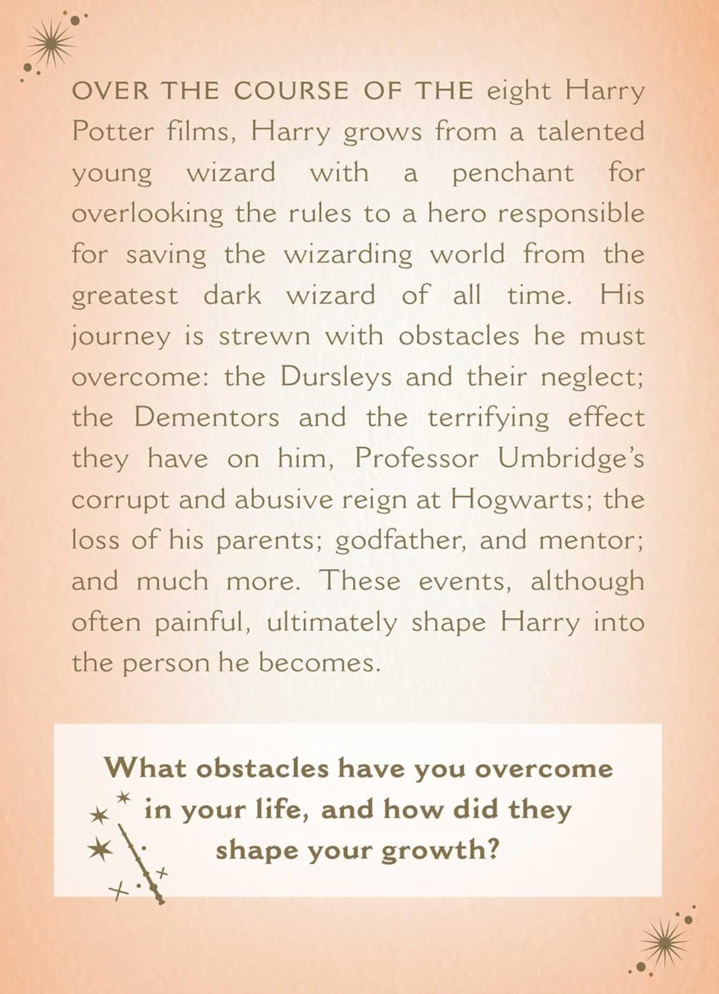 Samplecard from Harry Potter Magical Meditations